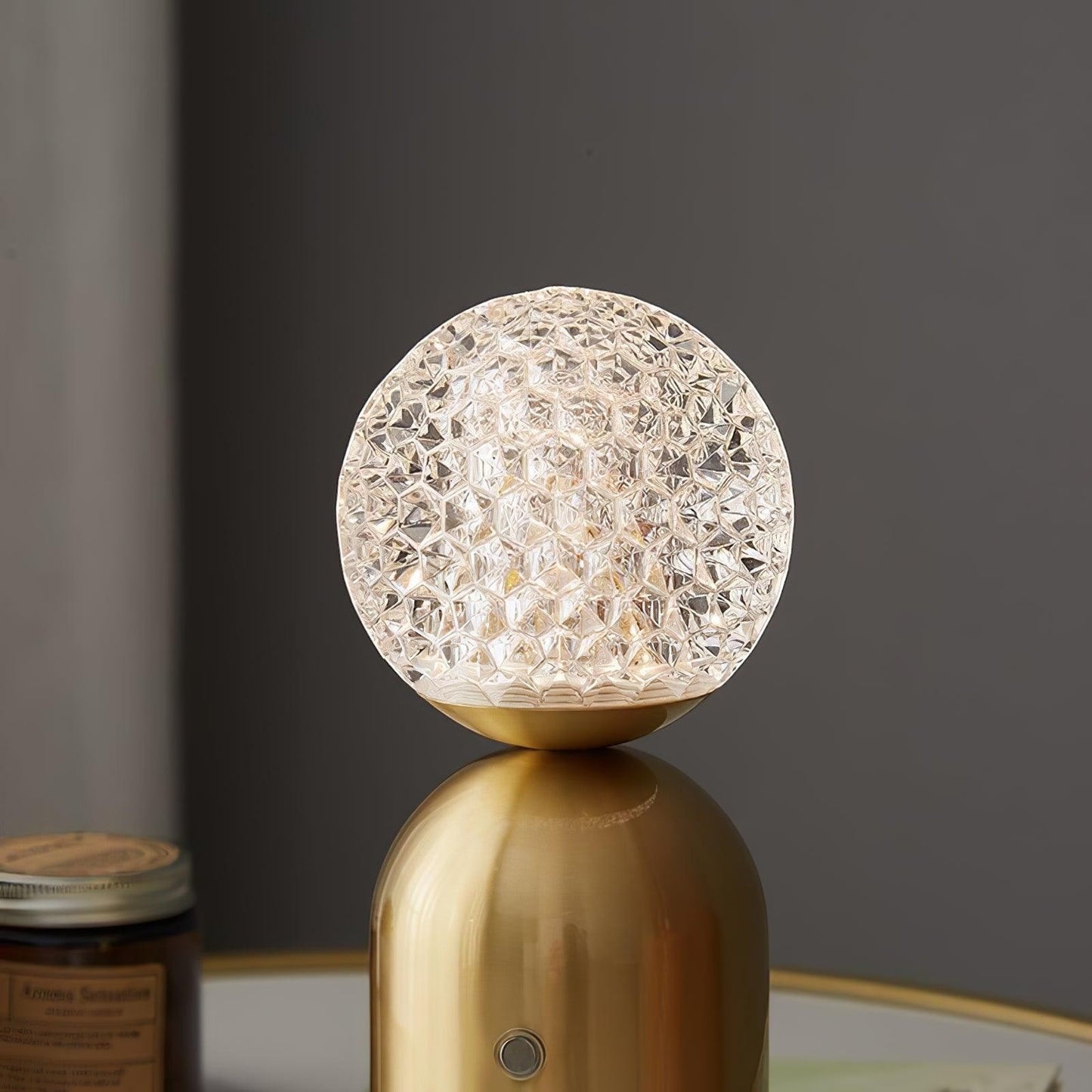 Diamond-Cut Optical Acrylic Built-In Battery Table Lamp | LED Art