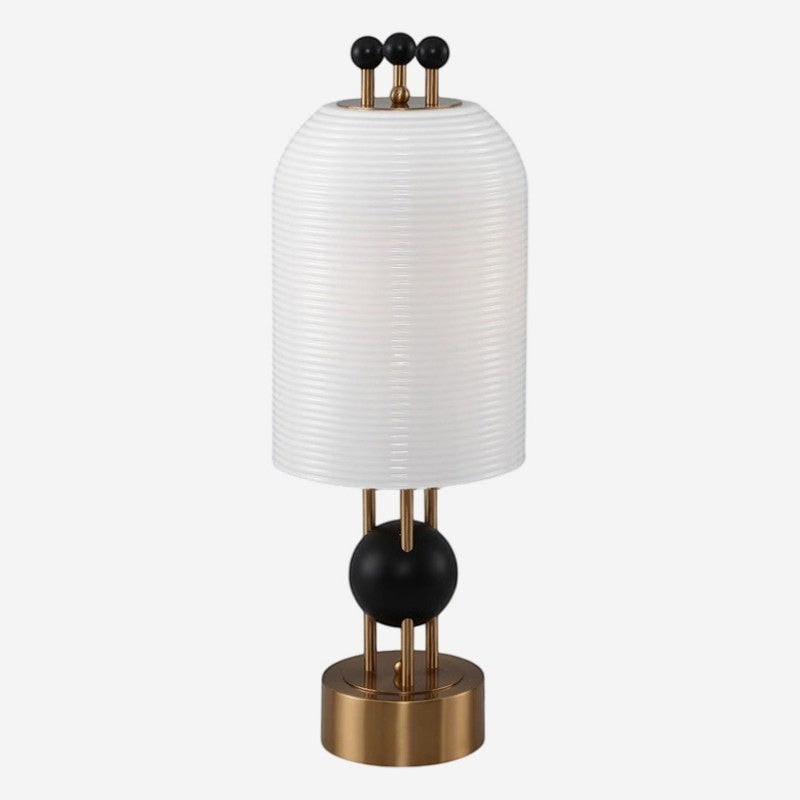 Gold Iron Sphere-Accent Table Lamp | Textured Glass Art Deco 65cm