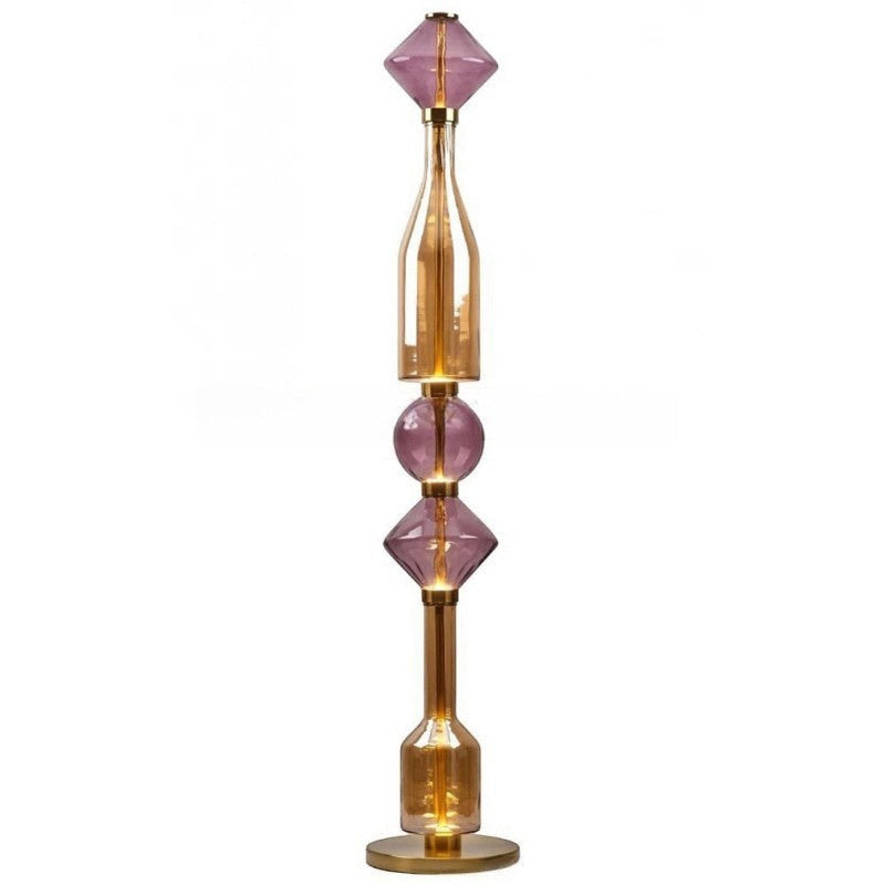 Aluminum Frame Multi-Color Stacked Glass Floor Lamp | Chromatic Art