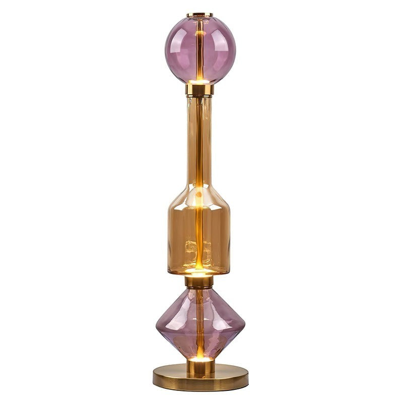 Mixed Color Aluminum & Glass Seductive Table Lamp | Warm Reflective