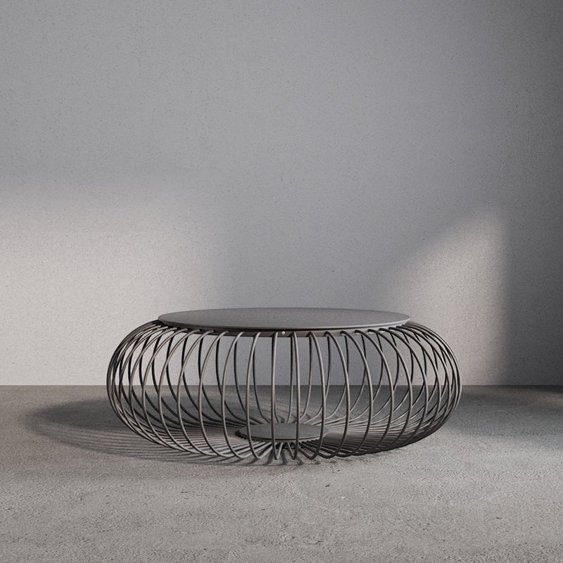 Steel Rib Circular LED Outdoor Lamp | Stool Side-Table Garden Patio