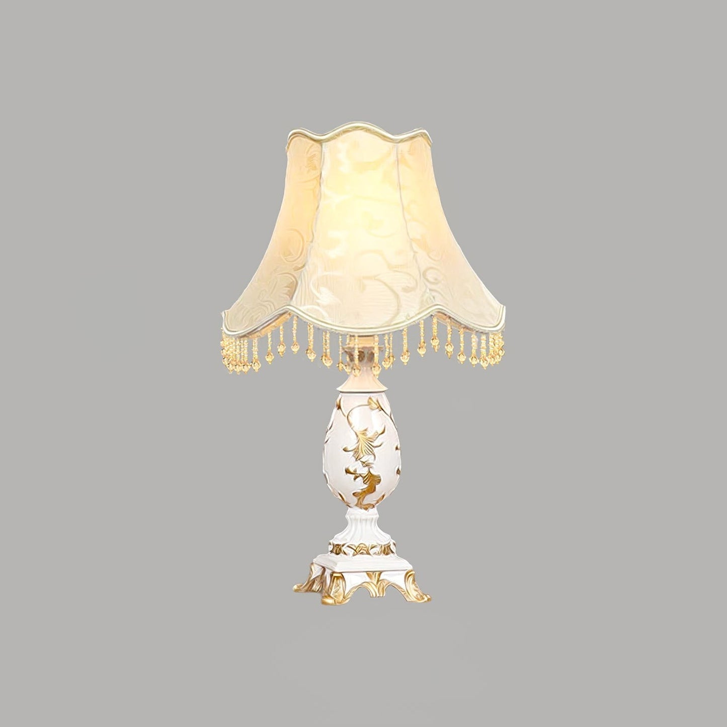 European Gold-Pattern Resin & Bead Table Lamp | 31cm 43cm Bedside