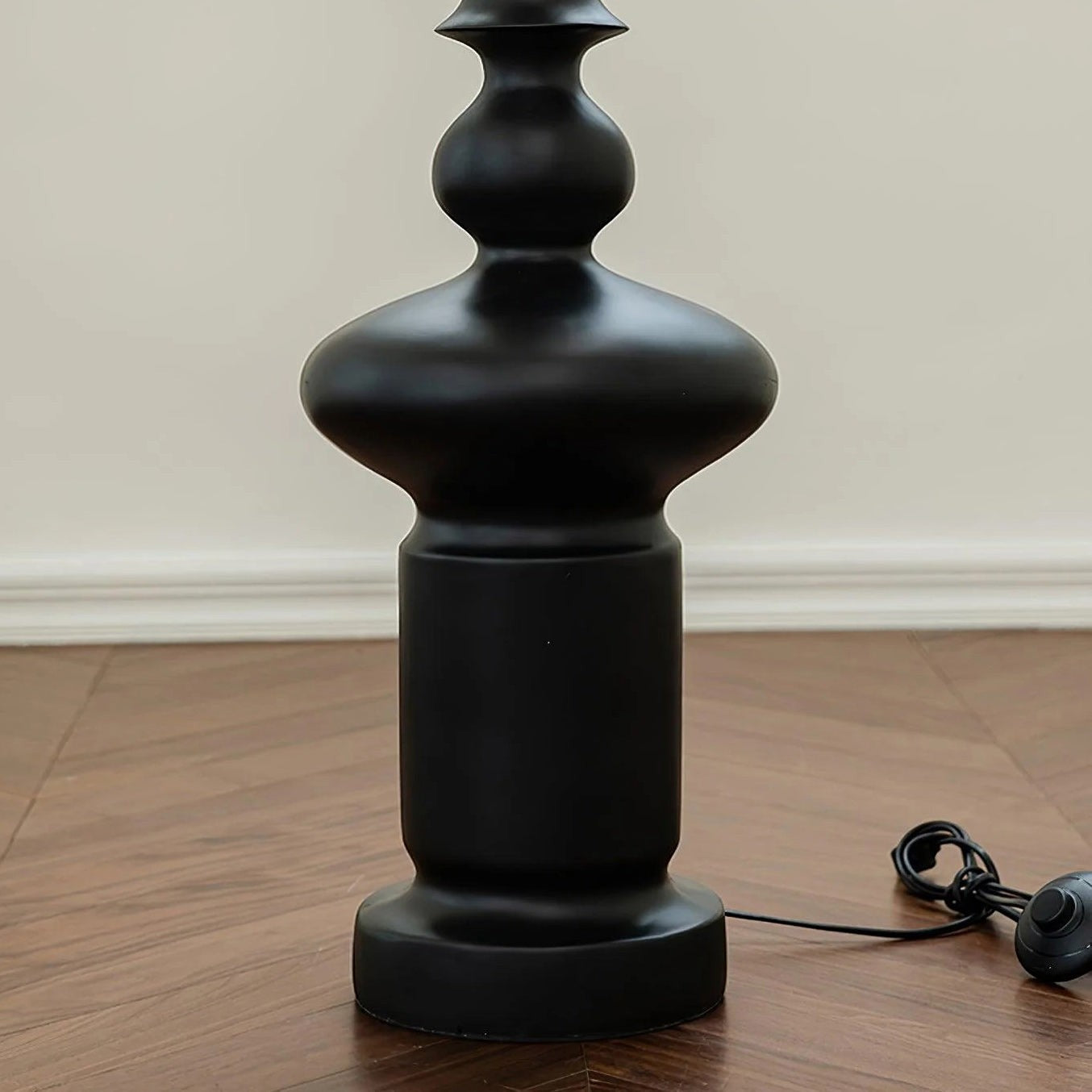 30cm Resin & Acrylic Floor Lamp | 140cm Black or White Modern E26