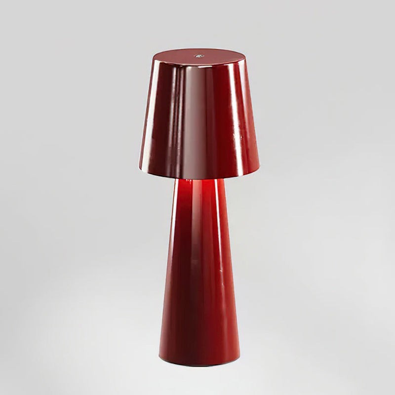 Rechargeable Metal & Aluminum Conical Table Lamp | Cordless LED