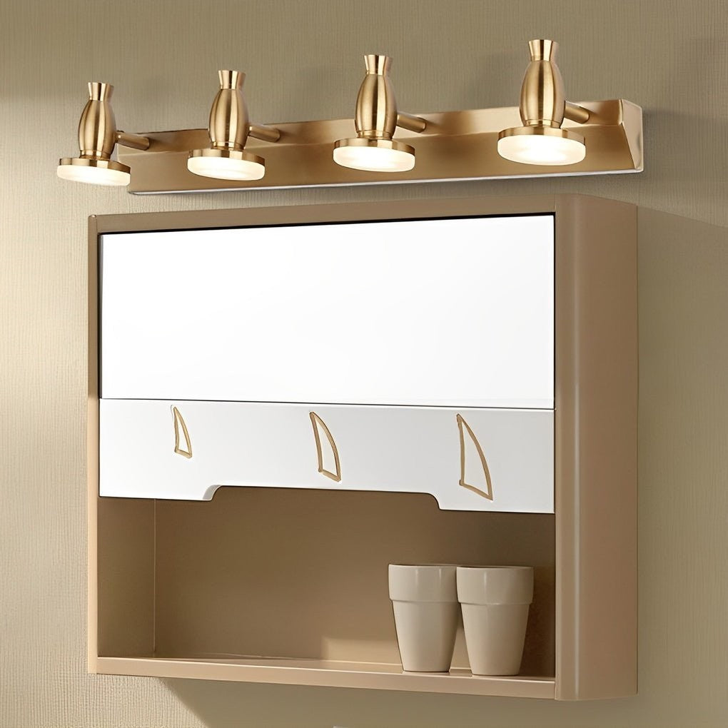 Adjustable Gold Bathroom Vanity Light | 180° Rotatable Heads 3/4 Light LED Fixture