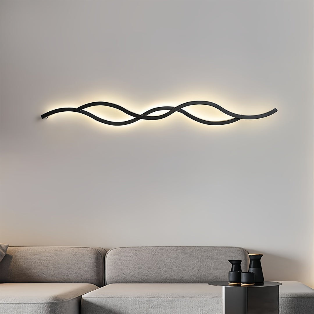 Bedside Wall Light Modern | Unique Wavy Finish Sleek Lamp