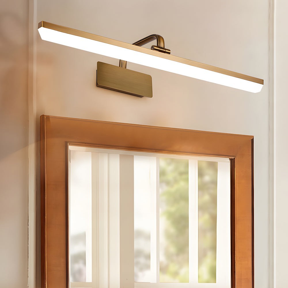 Brass Curved Arm Vanity Light Bar | Modern Bathroom Mirror Light