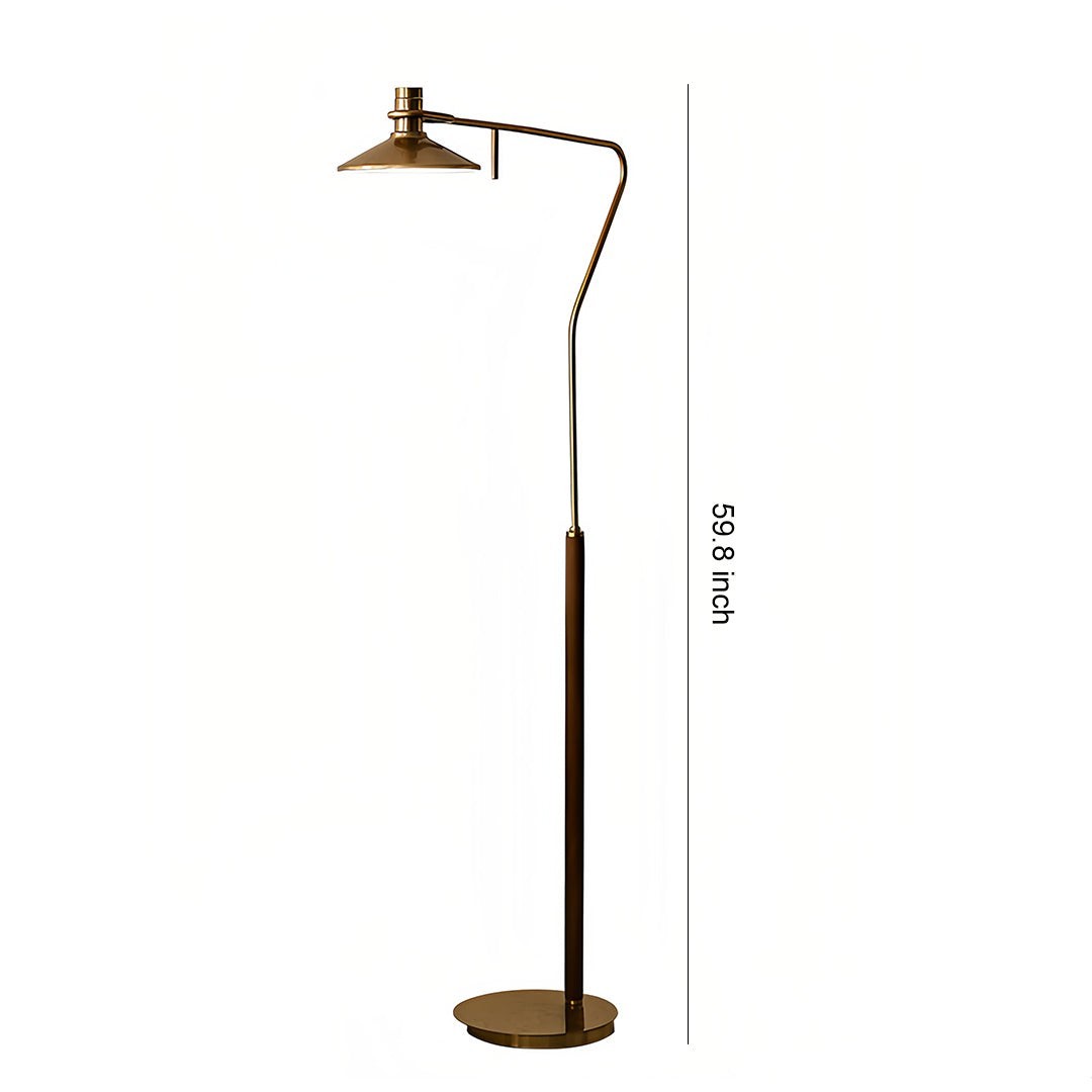 Adjustable Industrial Tall Mid-Century Lamp | Vintage Gold Floor Lamp