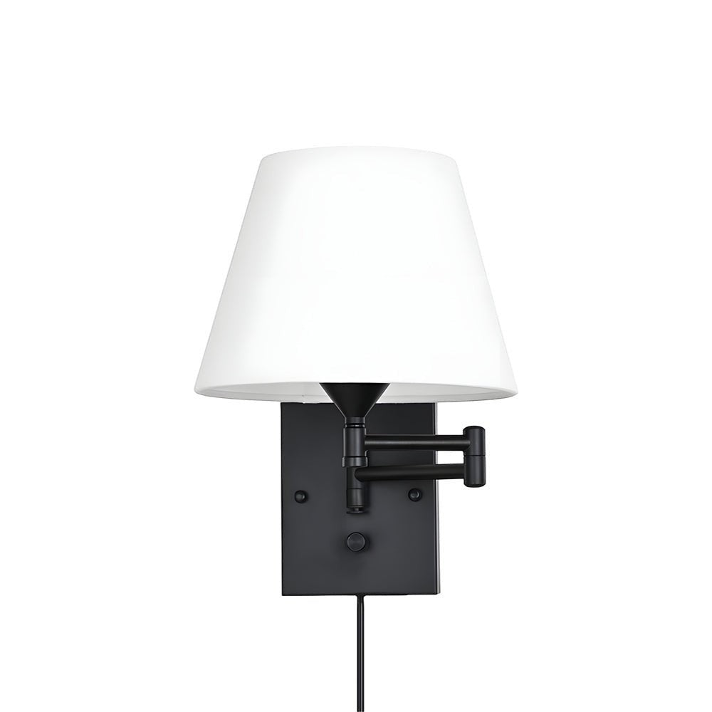 American style Swing Arm Wall Lamp | Fabric Shade Iron Light