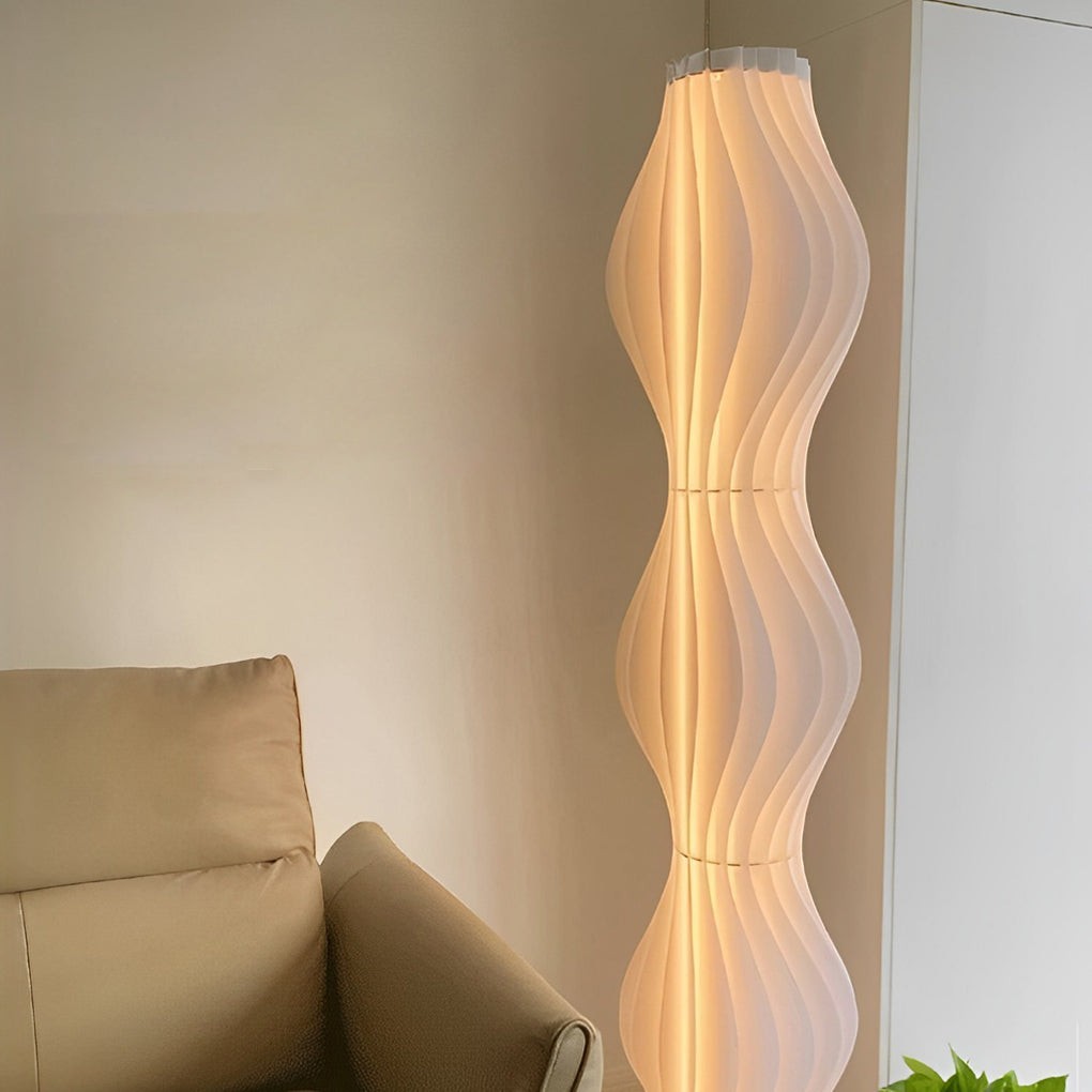 22-Wave Acrylic Coastal LED Floor Lamp | White Sculptural Ambient