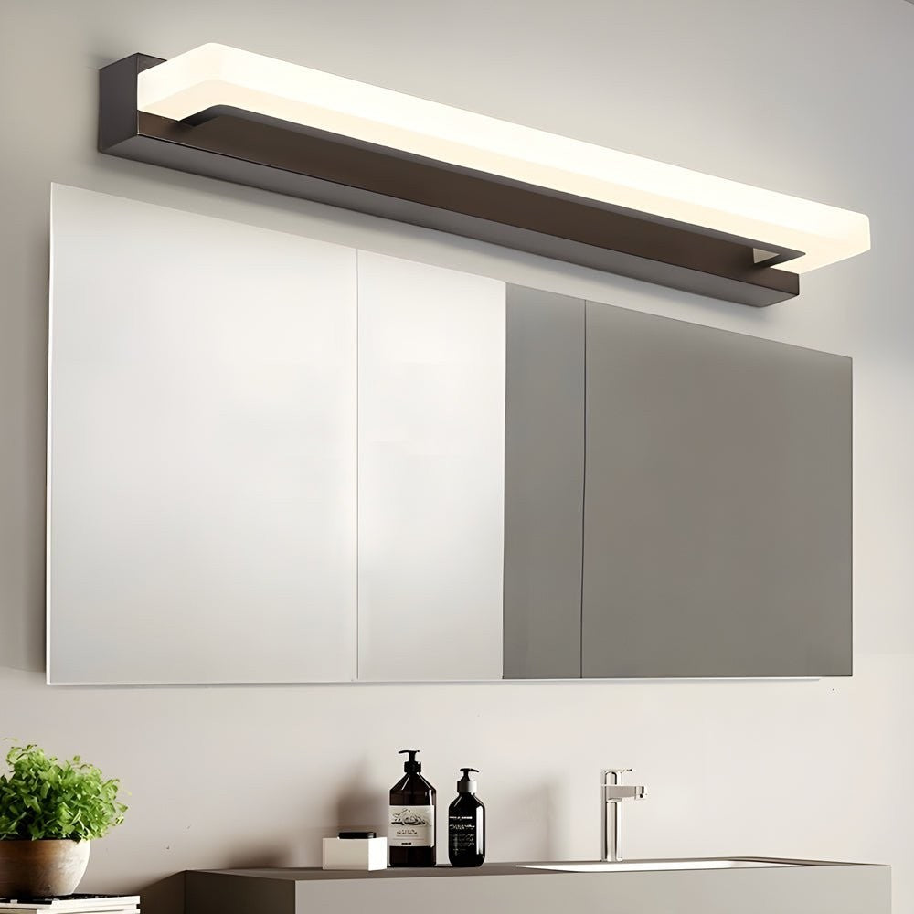 15.74'' Linear LED Vanity Light Black Bathroom Fixture | Mesh Light Filter