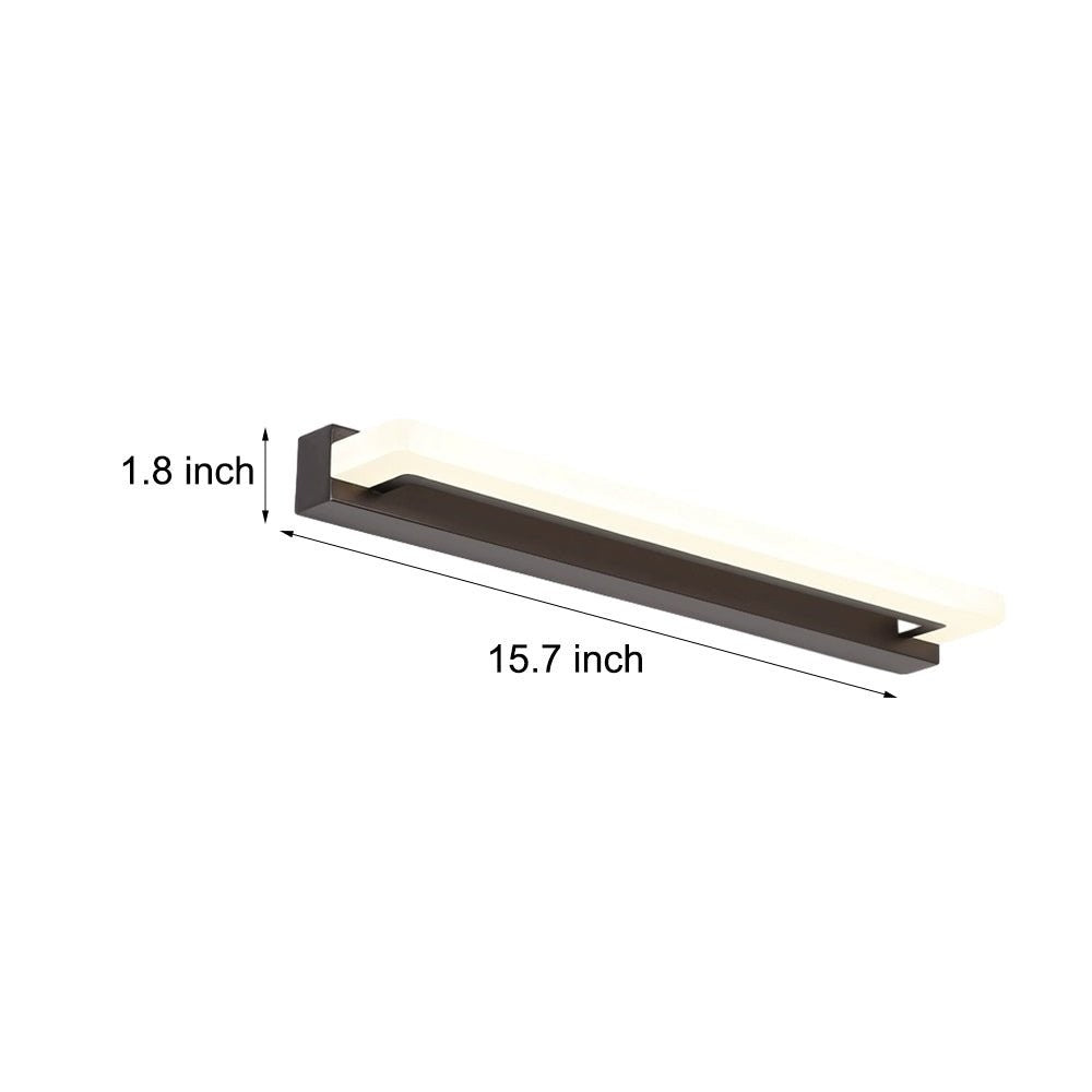15.74'' Linear LED Vanity Light Black Bathroom Fixture | Mesh Light Filter