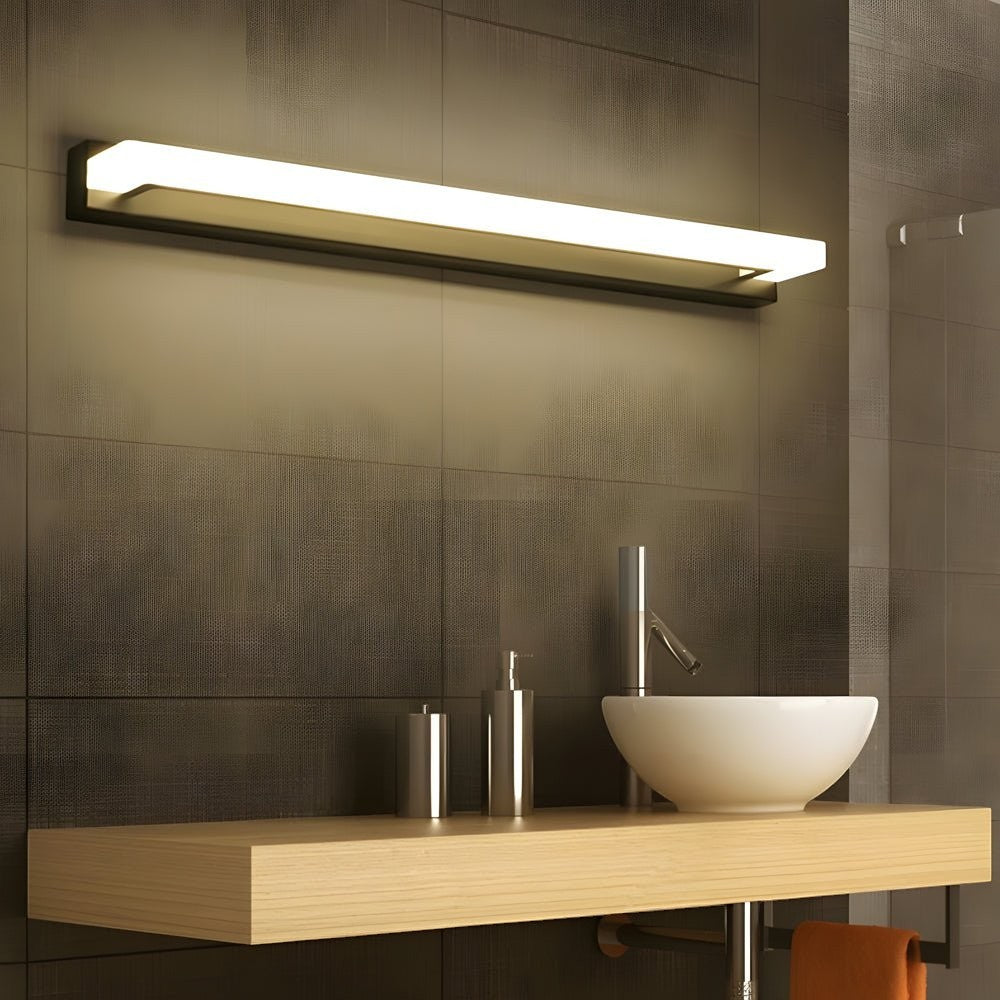 15.74'' Linear LED Vanity Light Black Bathroom Fixture | Mesh Light Filter