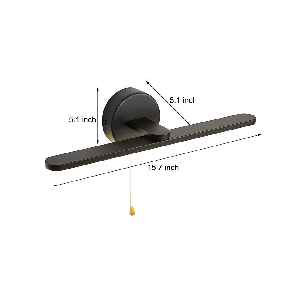 15.74'' Modern LED Linear Vanity Lights | Pull Rope Switch Bathroom Lighting in Black/Bronze