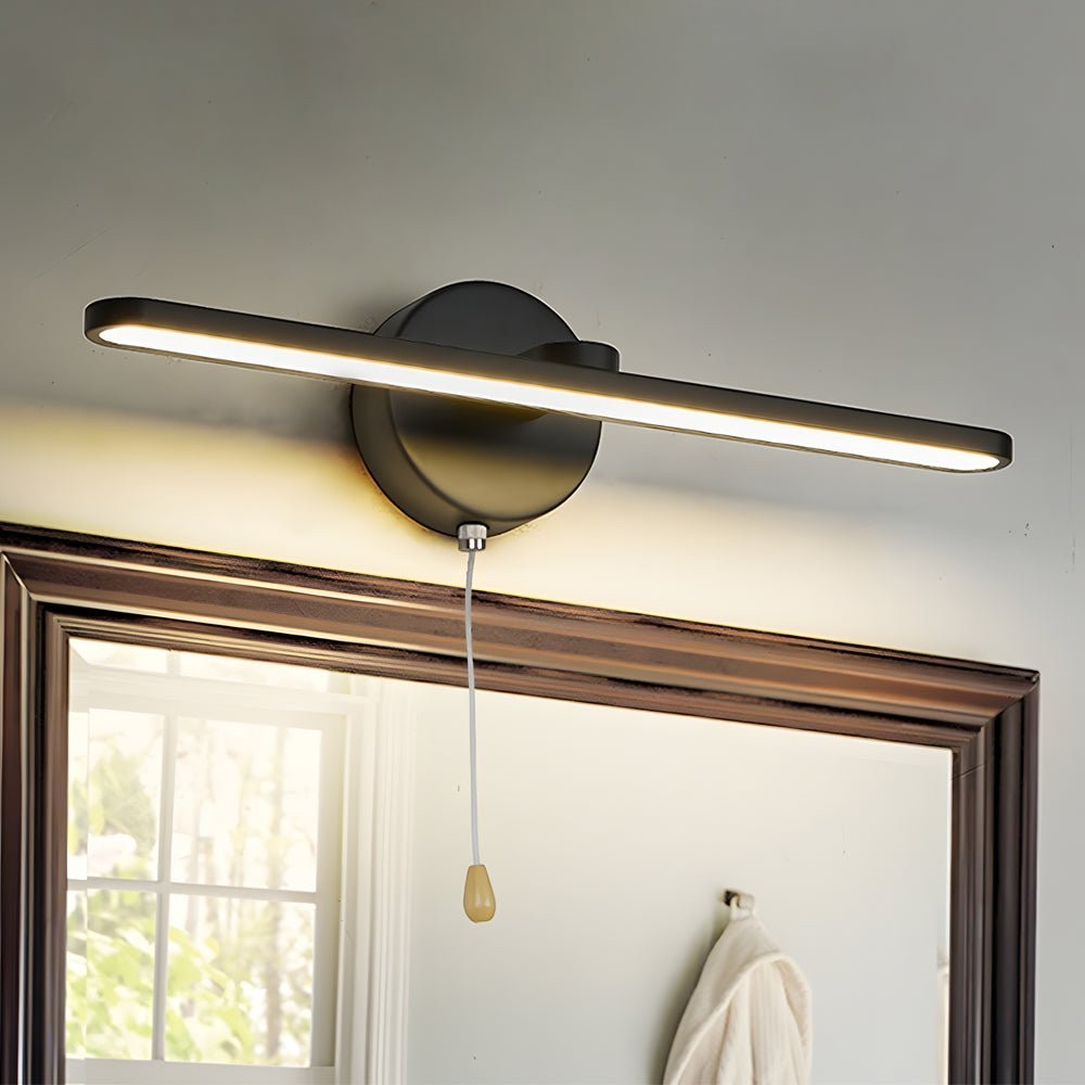 15.74'' Modern LED Linear Vanity Lights | Pull Rope Switch Bathroom Lighting in Black/Bronze