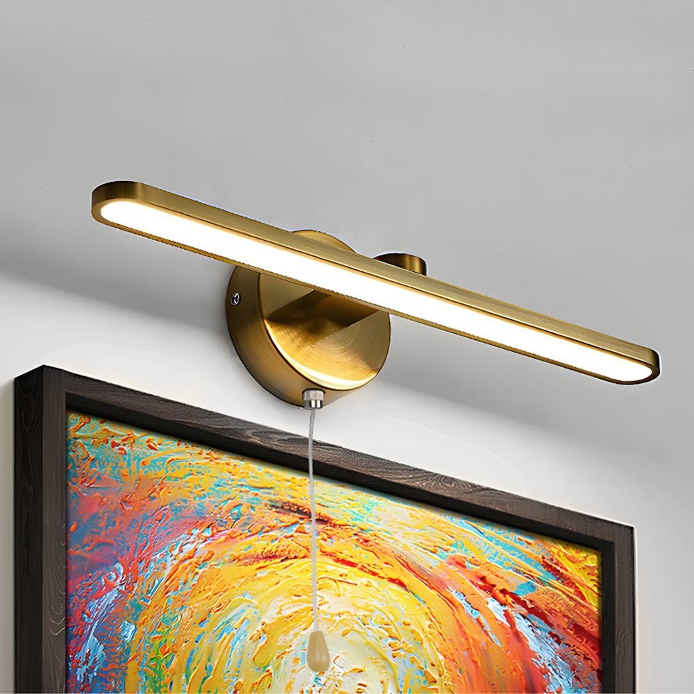 15.74'' Modern LED Linear Vanity Lights | Pull Rope Switch Bathroom Lighting in Black/Bronze