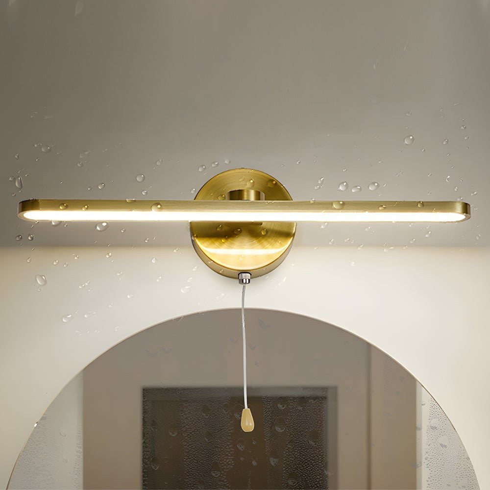 15.74'' Modern LED Linear Vanity Lights | Pull Rope Switch Bathroom Lighting in Black/Bronze