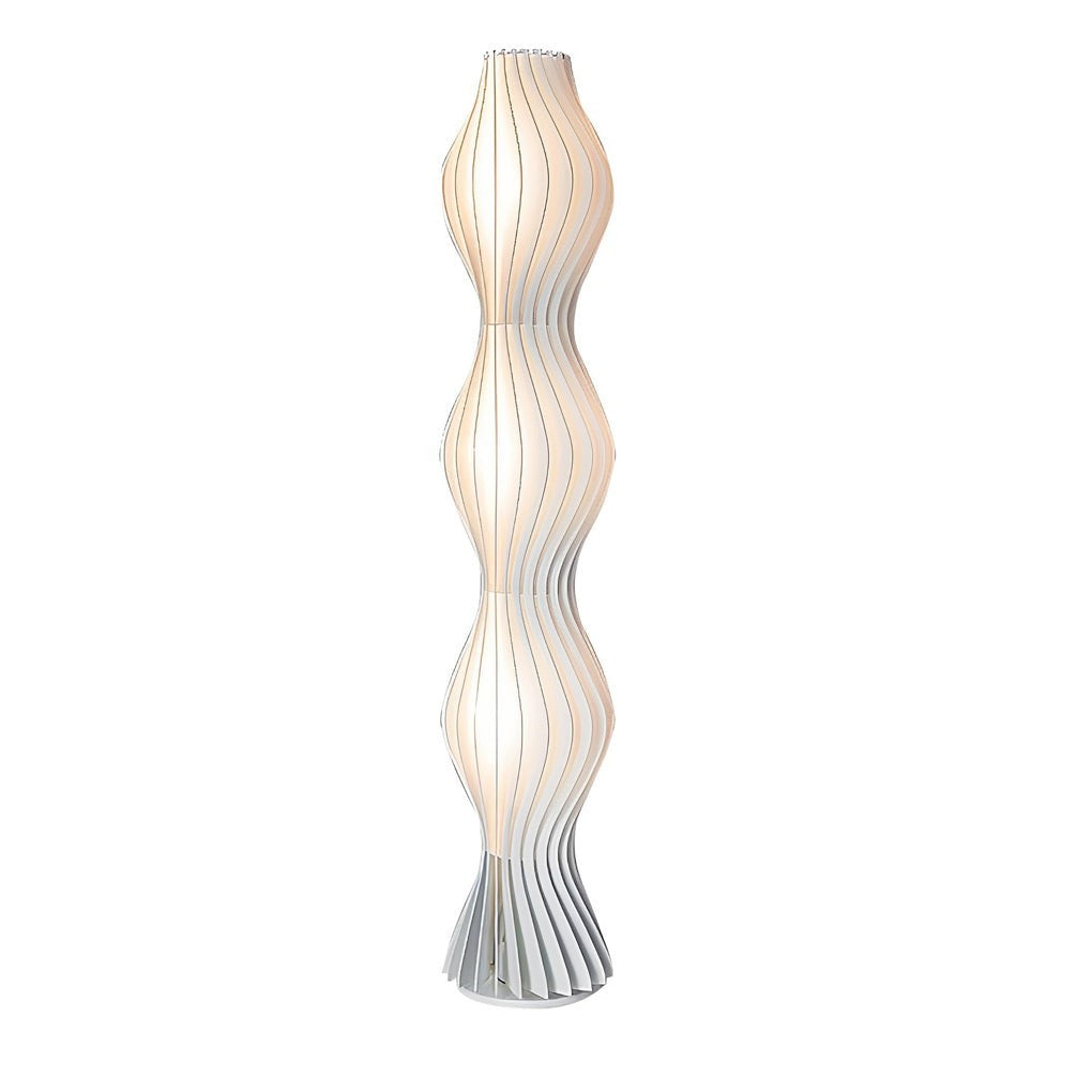 22-Wave Acrylic Coastal LED Floor Lamp | White Sculptural Ambient