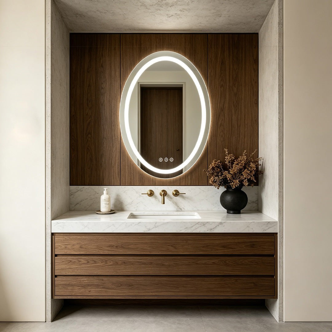 Bathroom Lighted Vanity Mirrors | LED Oval Multifunctional Light