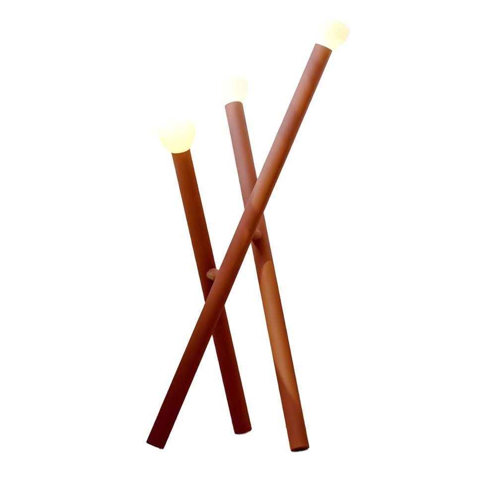 3-Light Crossed Black Stick LED Floor Lamp | Minimalist Architectural