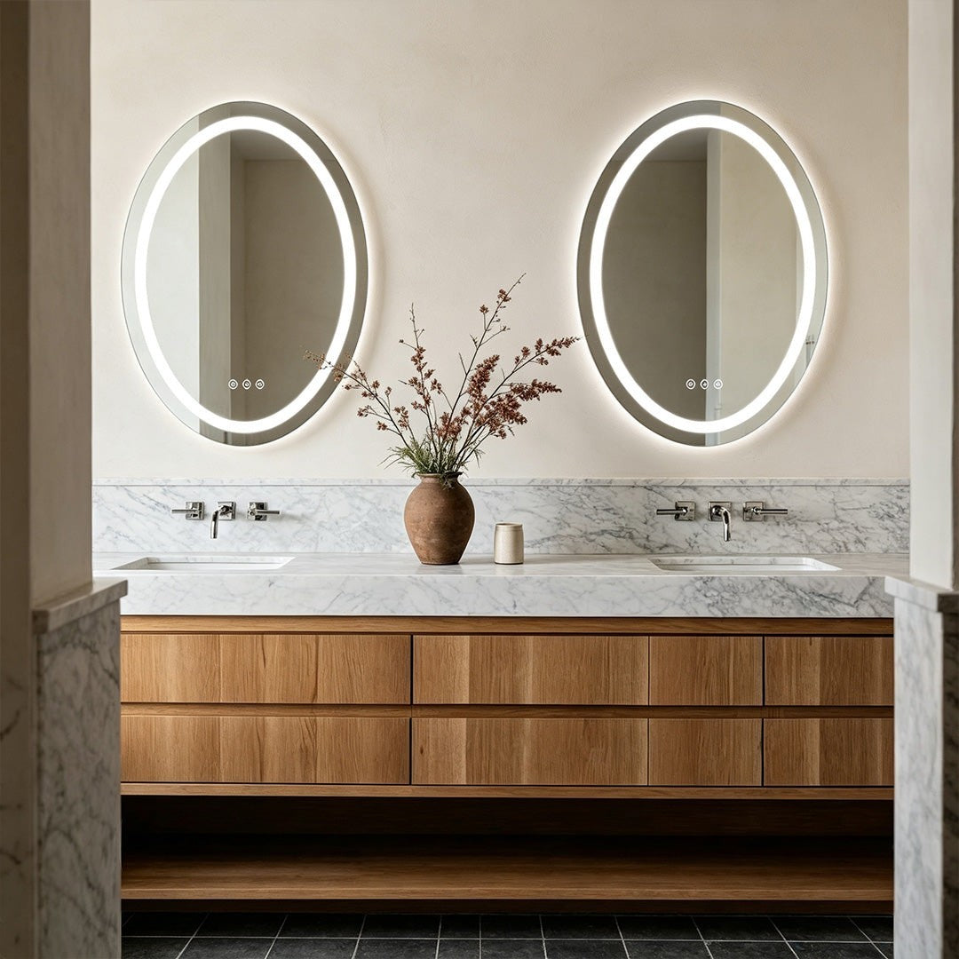 Bathroom Lighted Vanity Mirrors | LED Oval Multifunctional Light