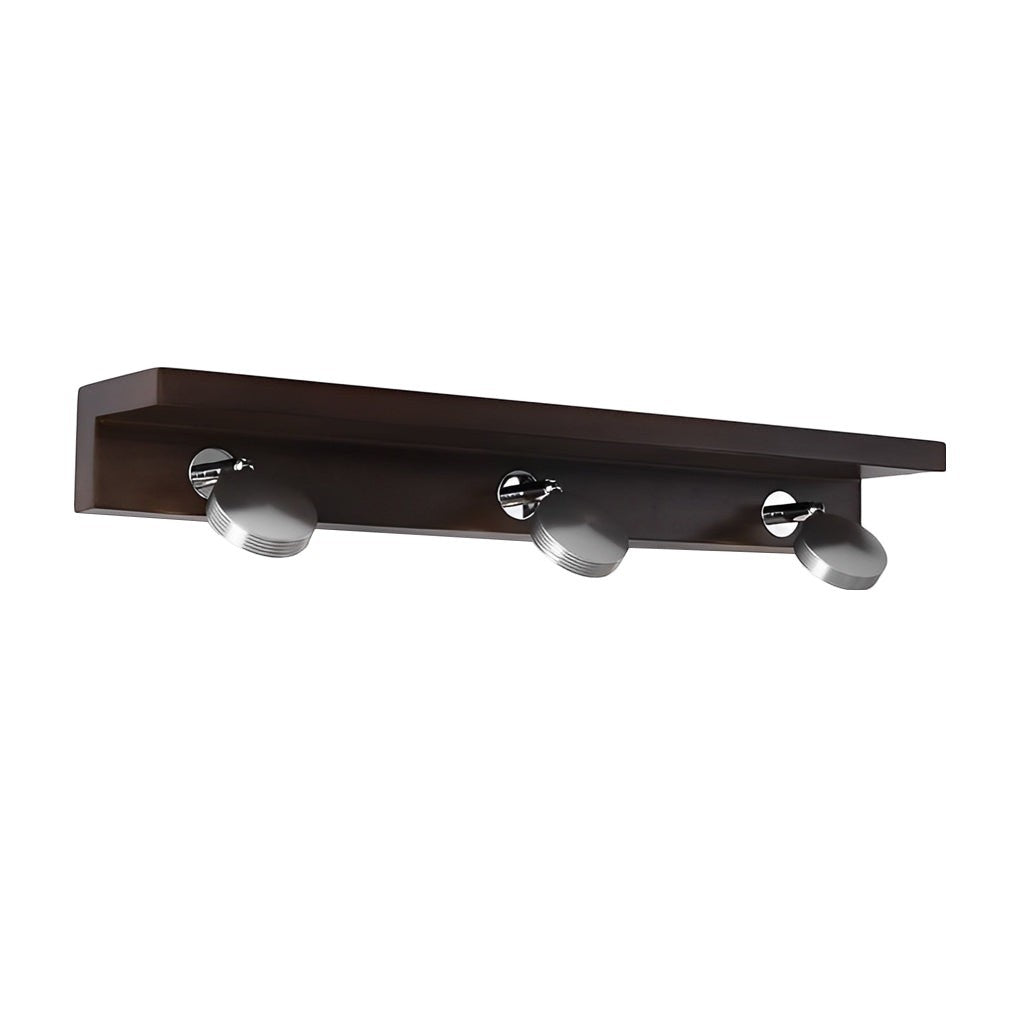 2/3-Light Wood Bathroom Vanity Light | Adjustable Iron Spotlight & Fixed Glass Shades