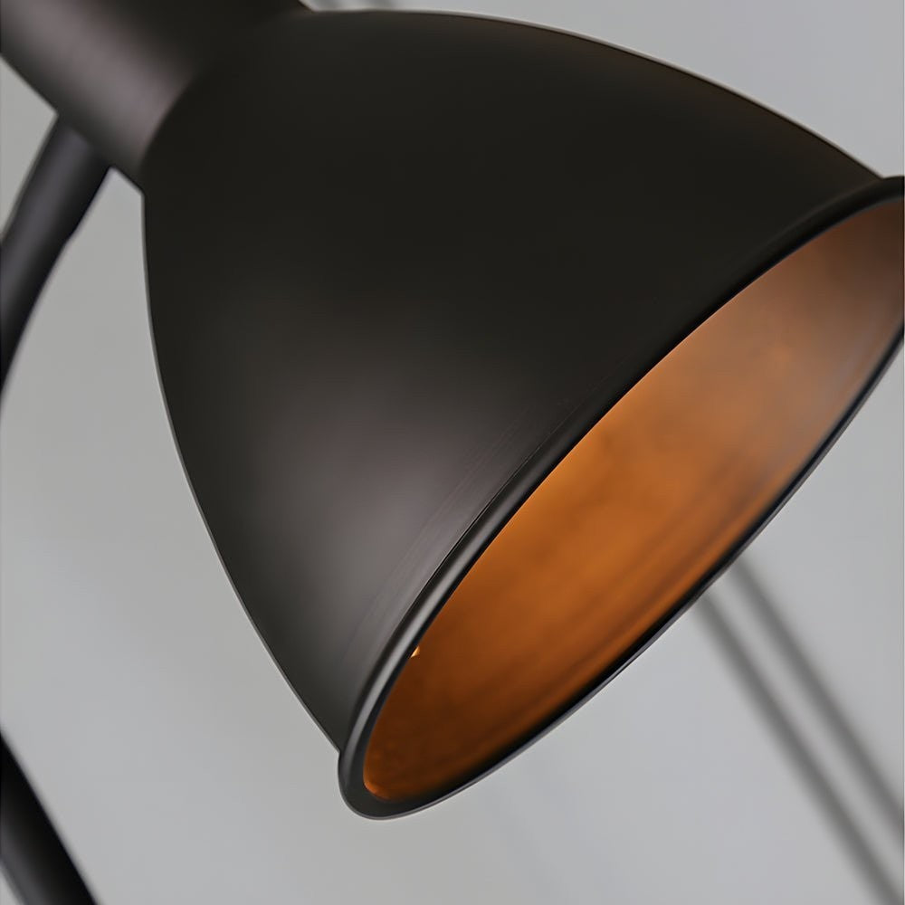 59-Inch Wood Accent Metal Arc Task Floor Lamp | Black or White