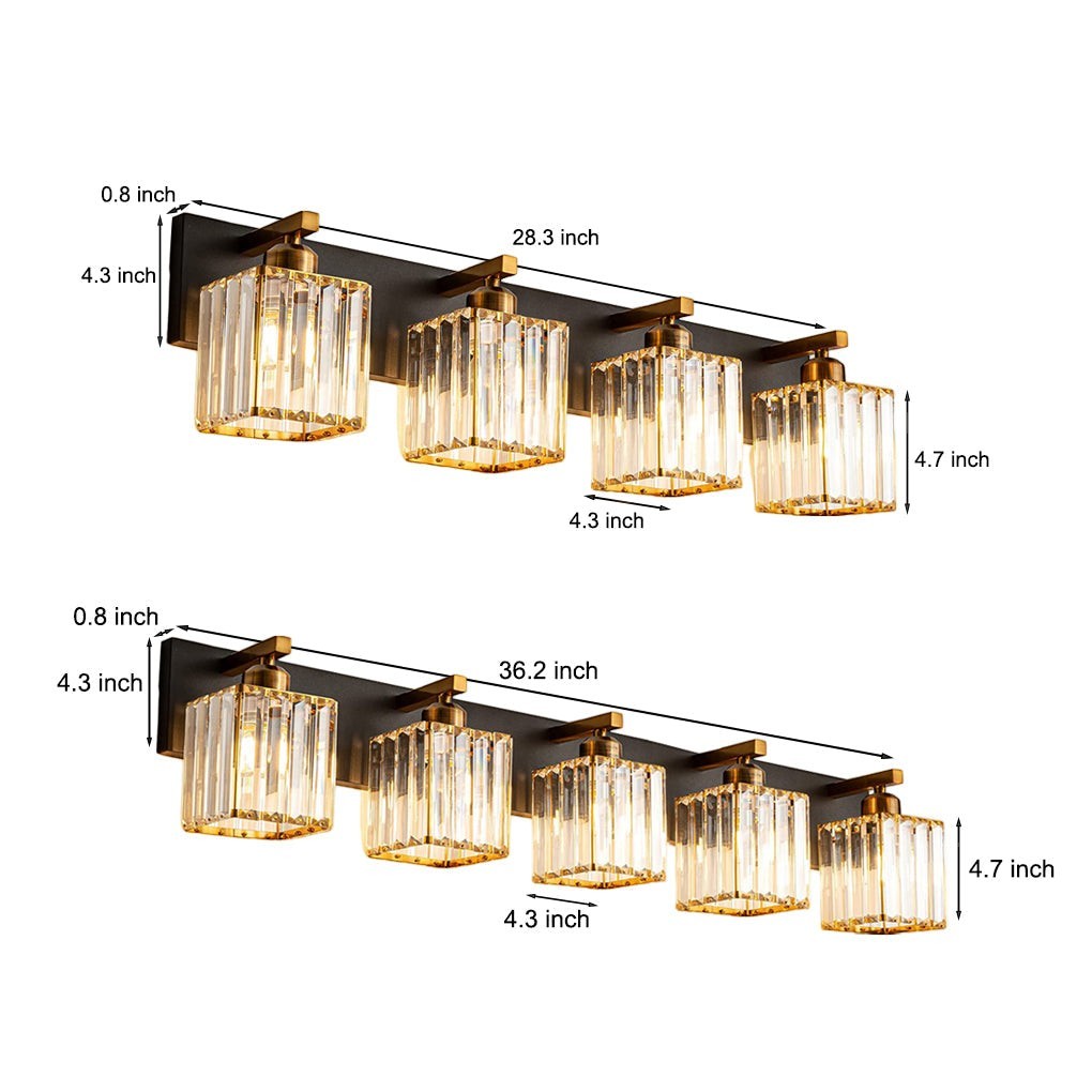 American-Style Crystal Wall Lamp | Electroplated Metal 4/5-Head