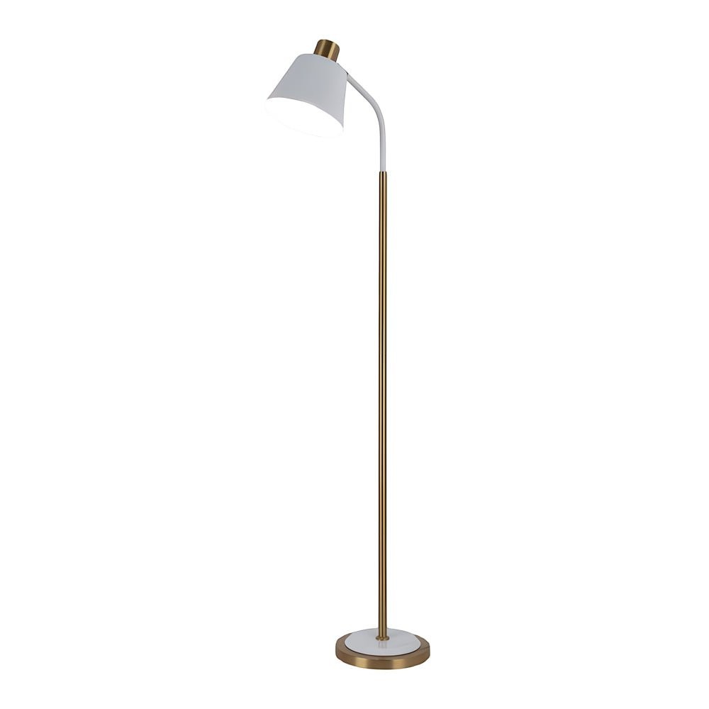 62-Inch Black-Gold or White-Gold Rotatable Cone Reading Floor Lamp