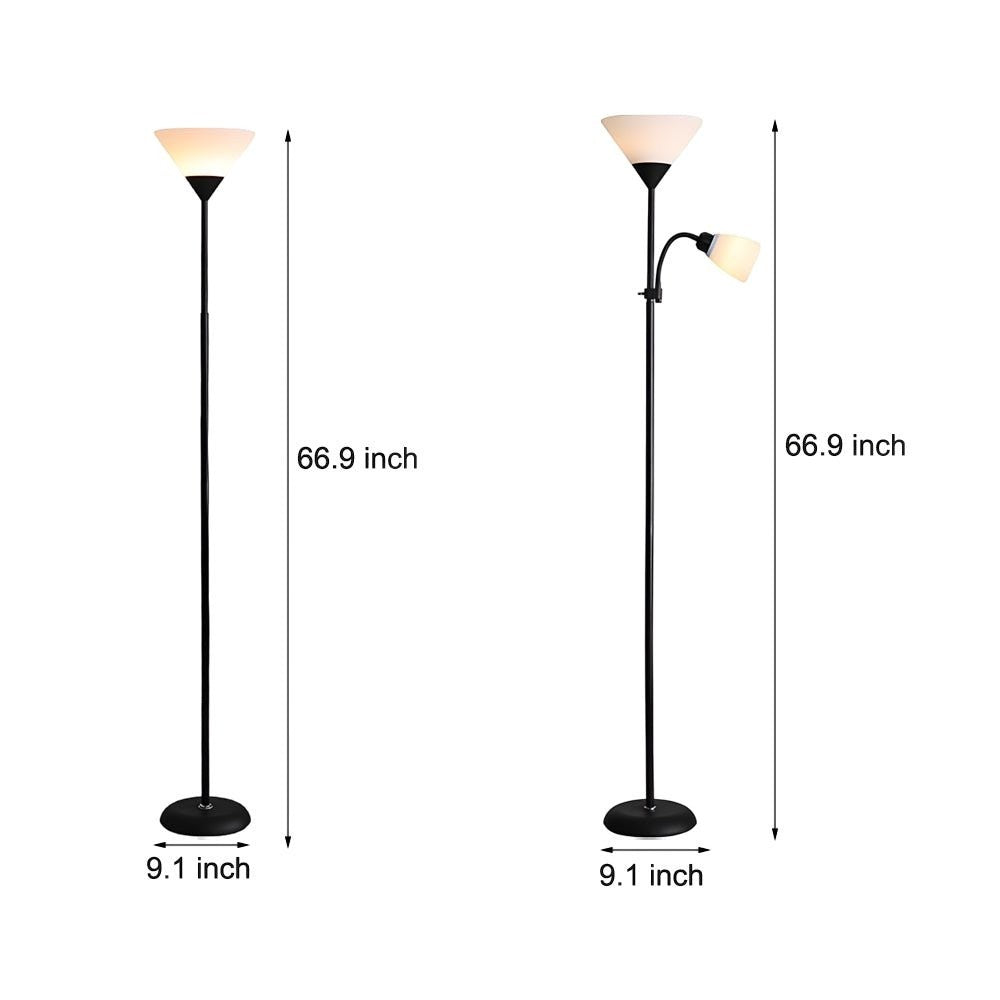 67 inch Modern Torchiere Uplight Floor Lamp | Adjustable Sidelight