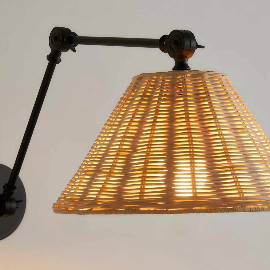 Vintage Wabi-Sabi Wall Light | Black Swing Arm Wall Sconce