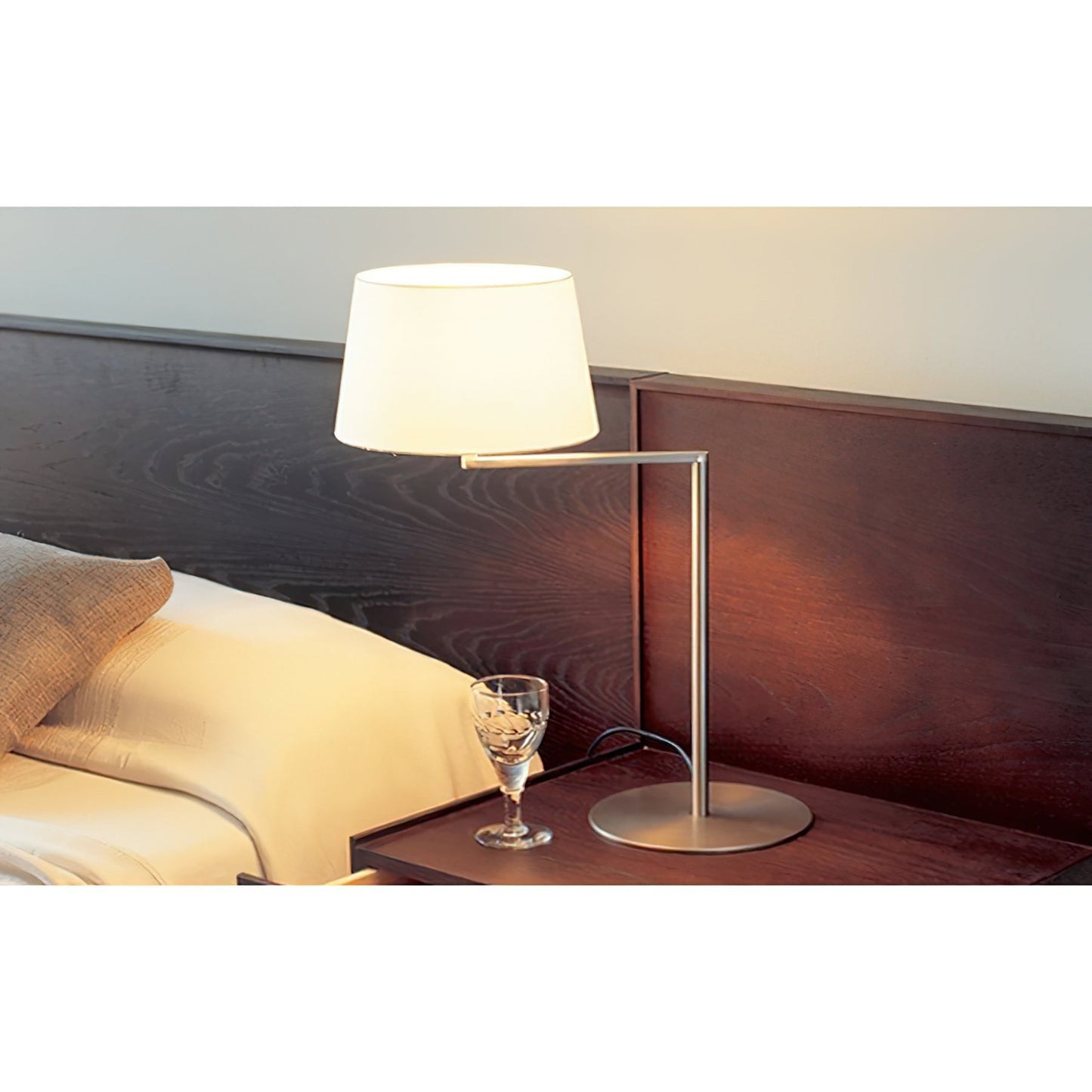 Hansen 1950 Swing-Arm Table Lamp | Right-Angle Arm Traditional Shade