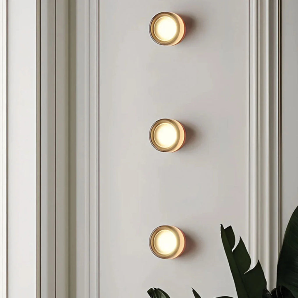 Compact Curved Wall Light - Three Lights Down Panelled Wall