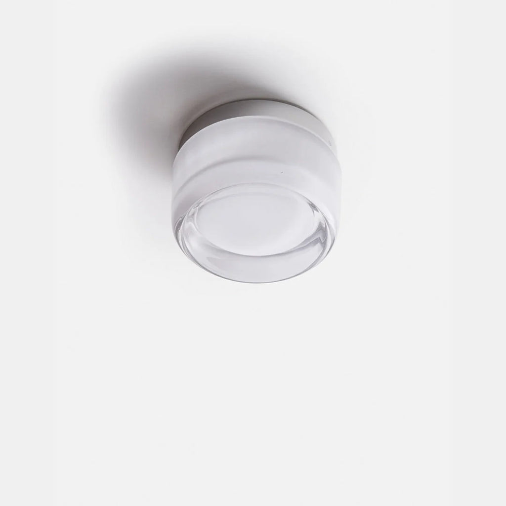 Compact Curved Wall Light - Frosted White Version, Lit