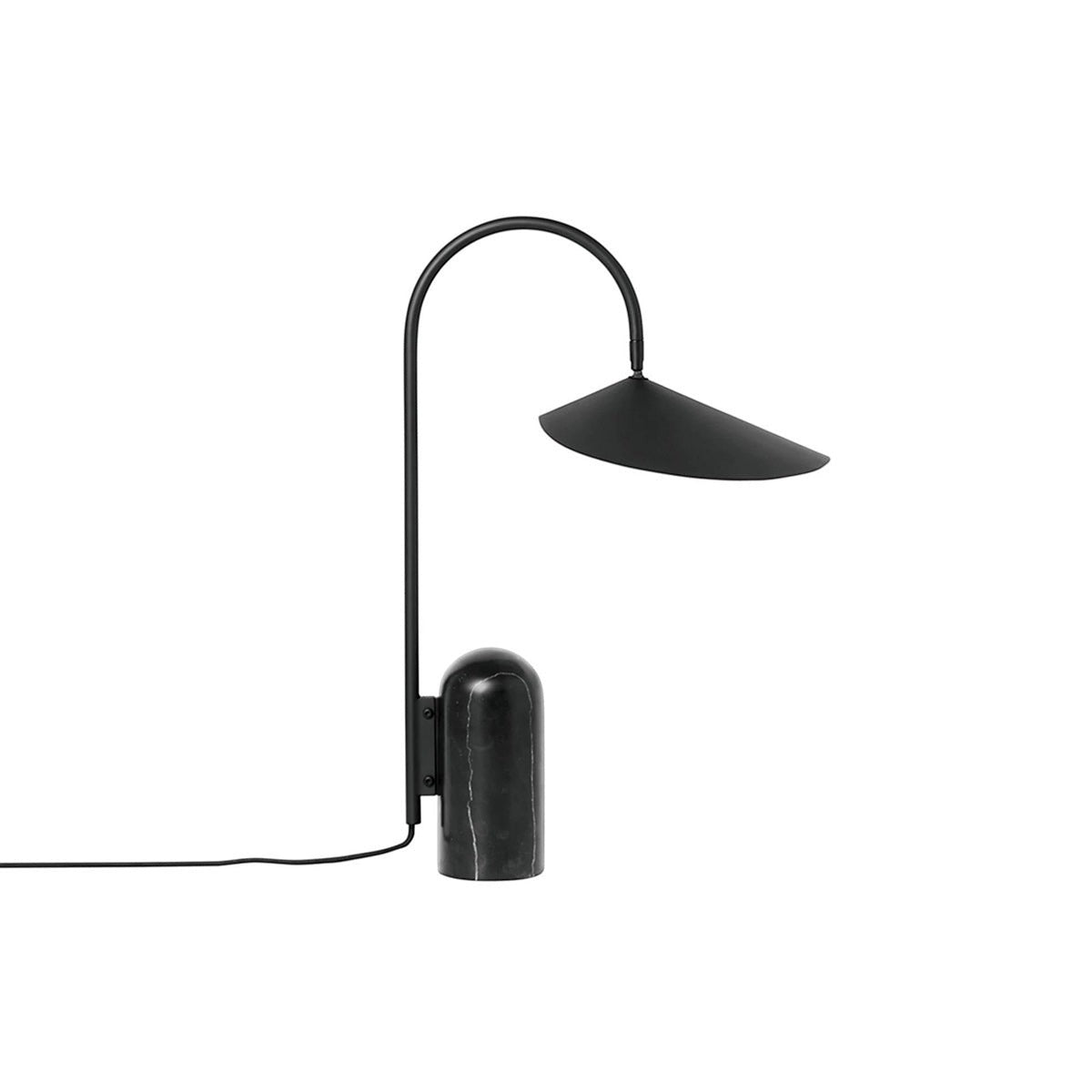 Marble Pill-Base Floating Petal Shade Table Lamp | Desk Sideboard