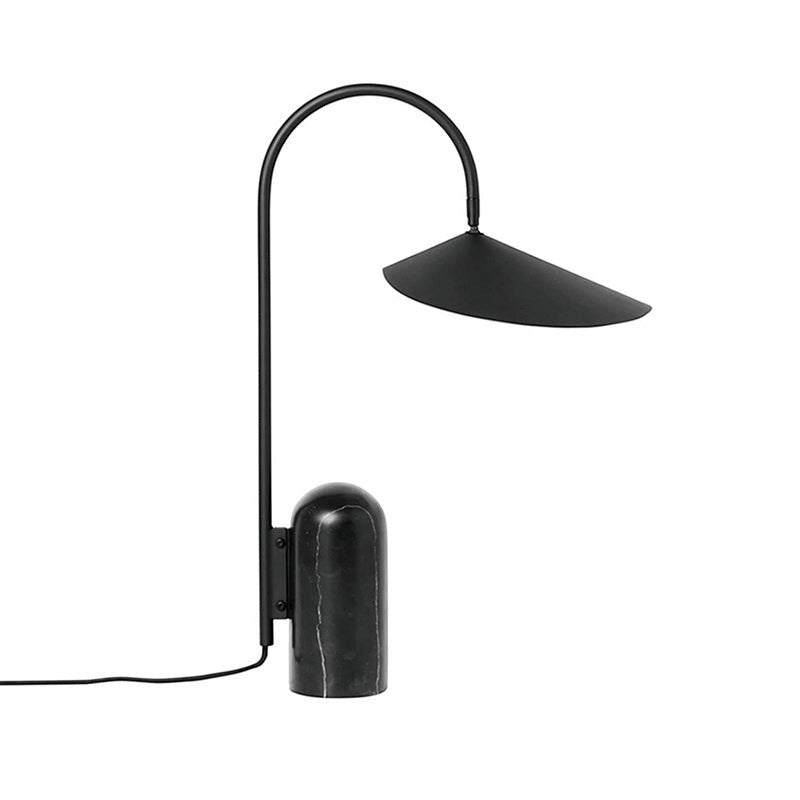 Marble Pill-Base Floating Petal Shade Table Lamp | Desk Sideboard