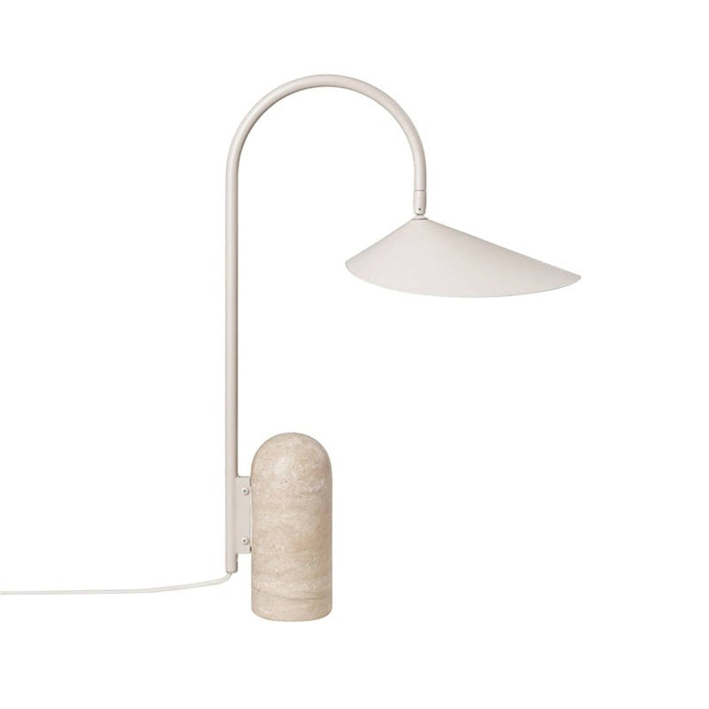 Marble Pill-Base Floating Petal Shade Table Lamp | Desk Sideboard