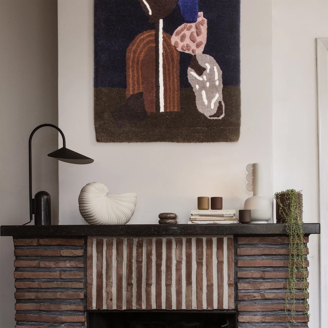Marble Pill-Base Floating Petal Shade Table Lamp | Desk Sideboard