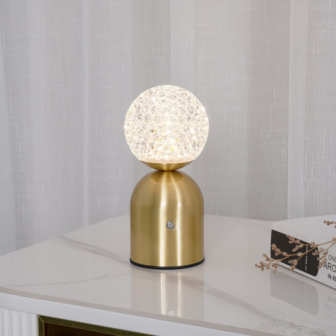 Diamond-Cut Optical Acrylic Built-In Battery Table Lamp | LED Art