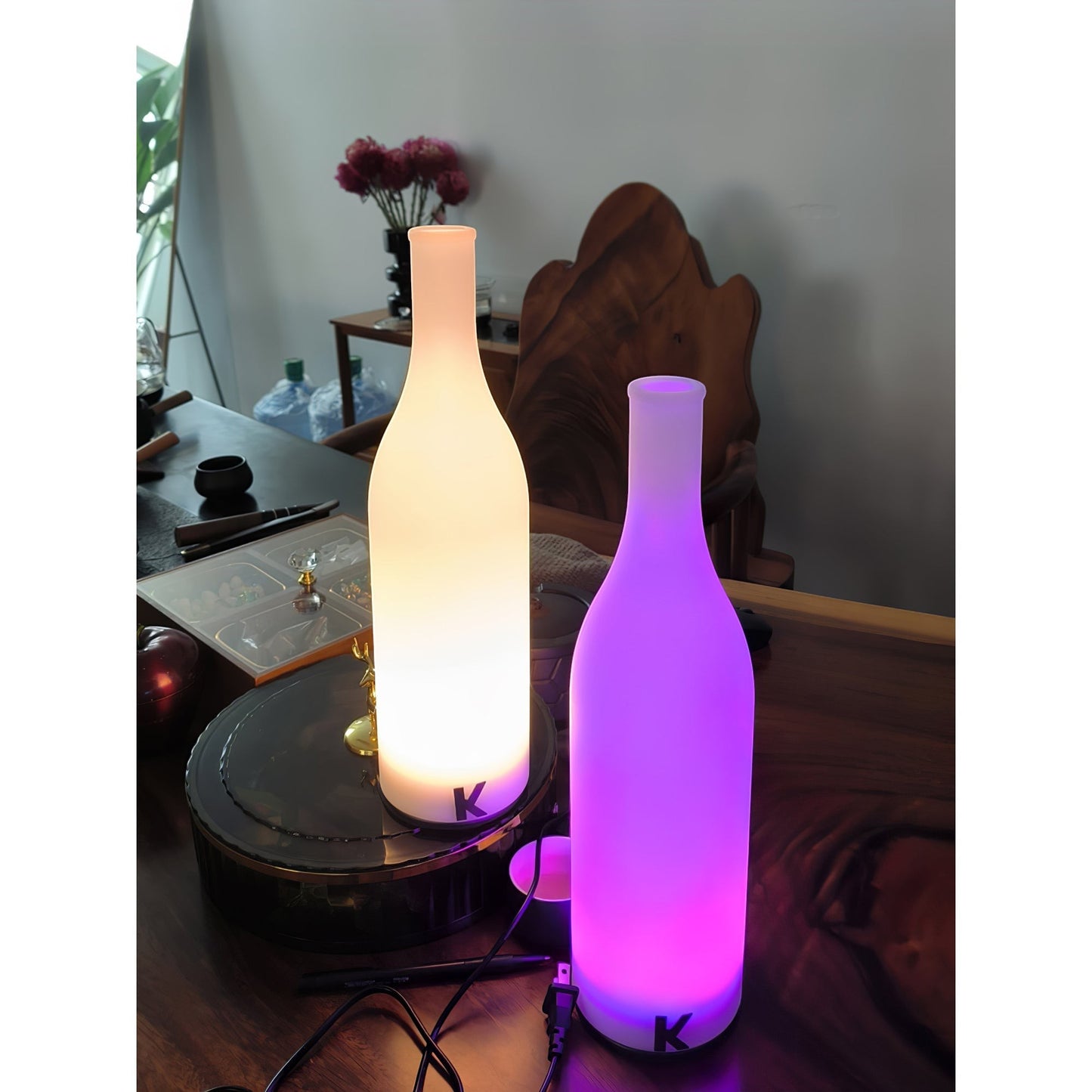 Rechargeable Glass Table Lamp | Warm Ambient Cordless Bedside Dining
