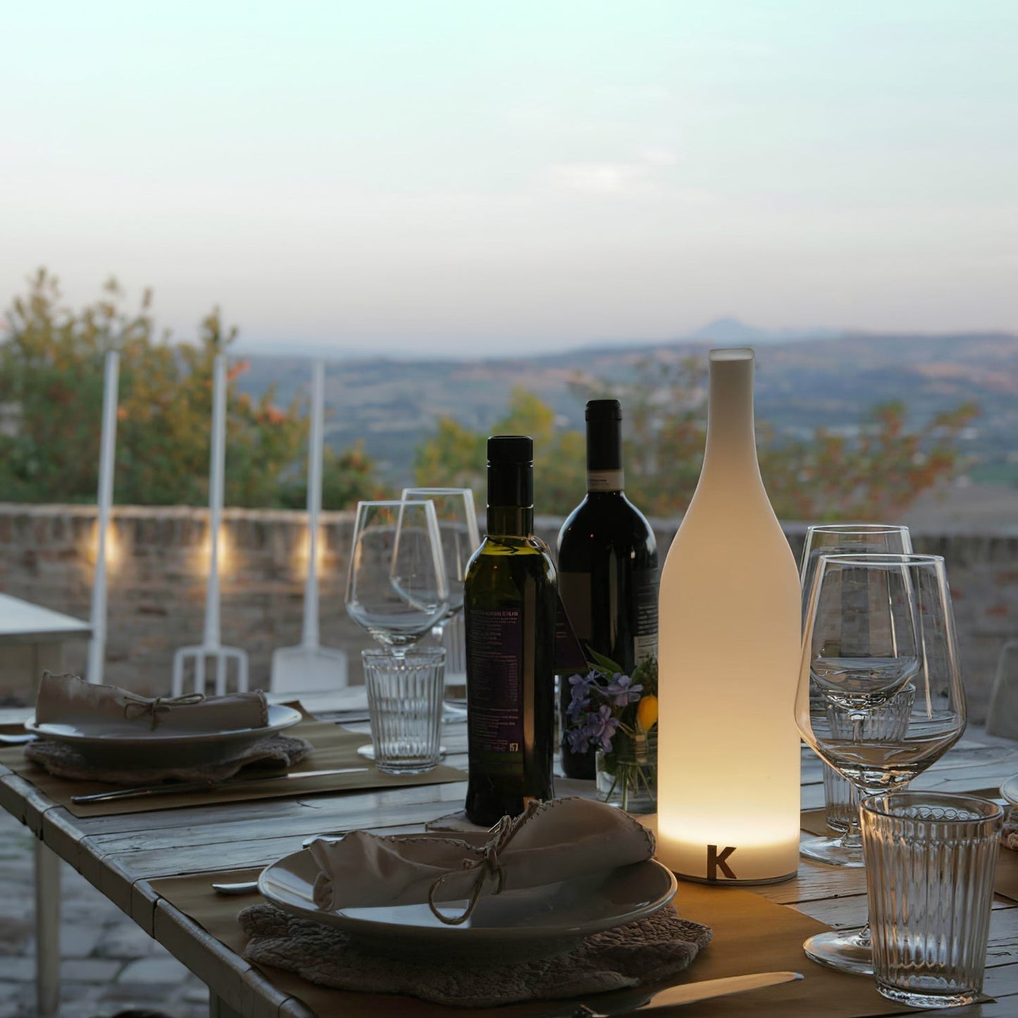 Rechargeable Glass Table Lamp | Warm Ambient Cordless Bedside Dining