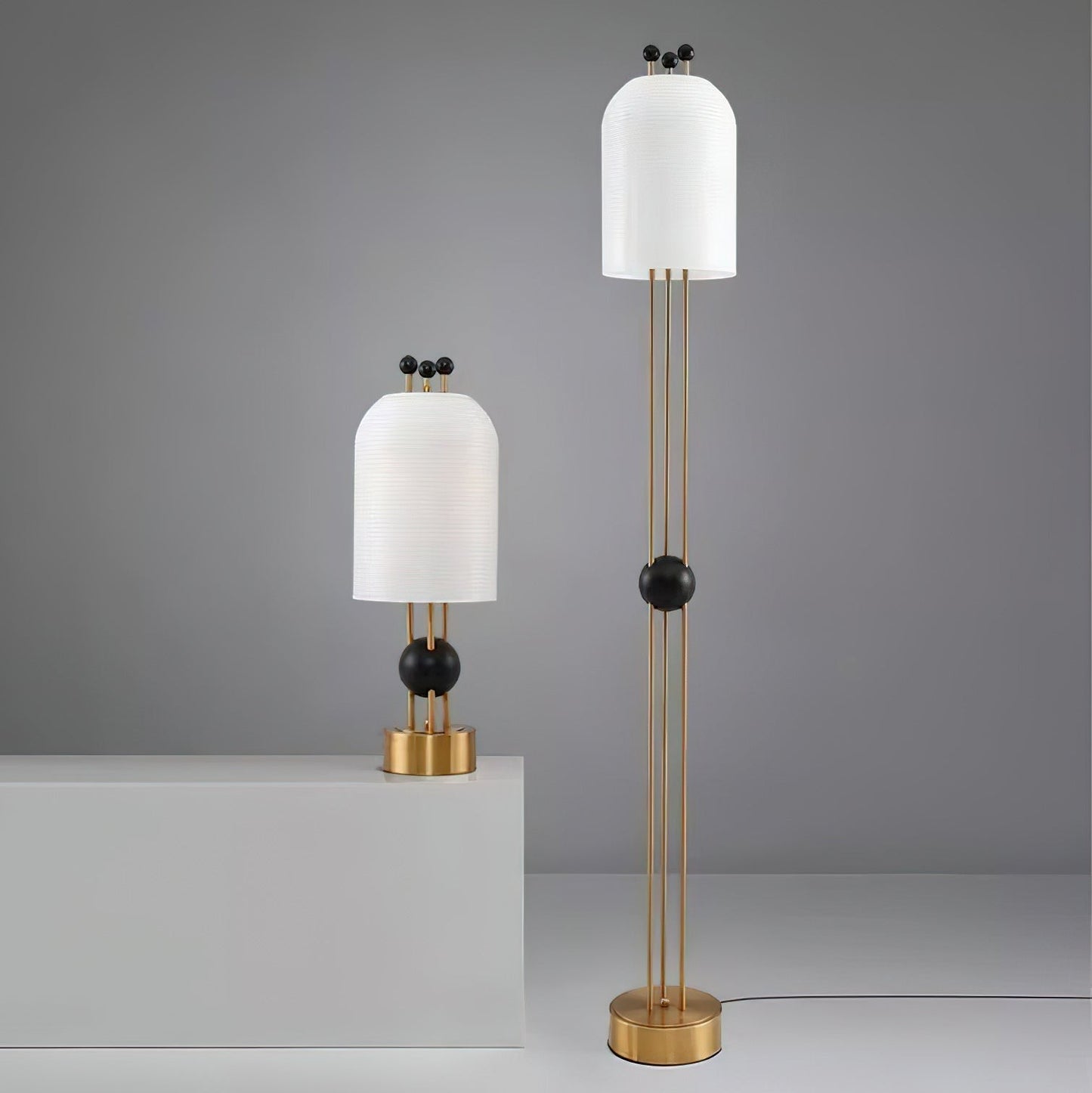 25cm Iron & Glass Scandinavian Floor Lamp | 61cm Slim Nordic E26