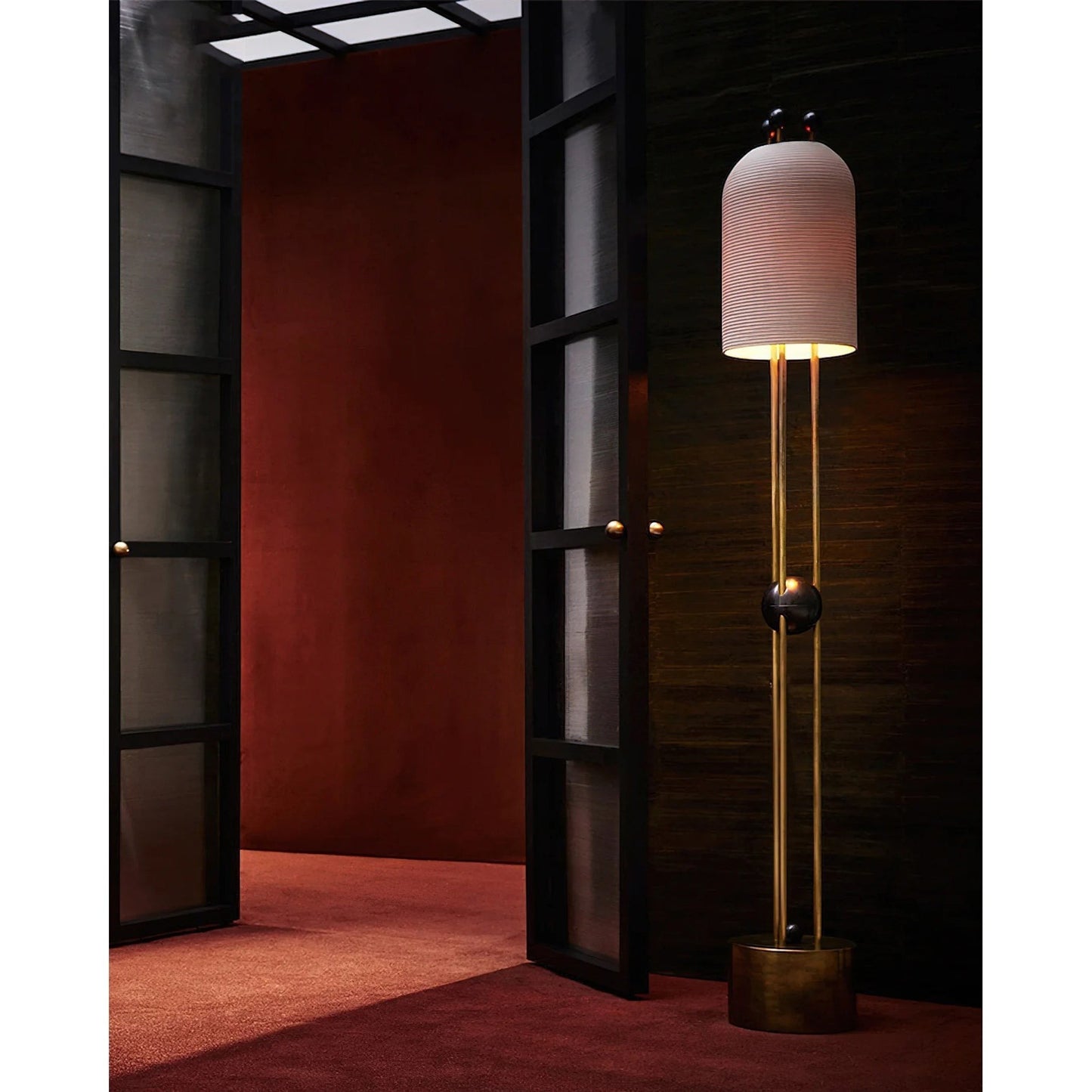 25cm Iron & Glass Scandinavian Floor Lamp | 61cm Slim Nordic E26