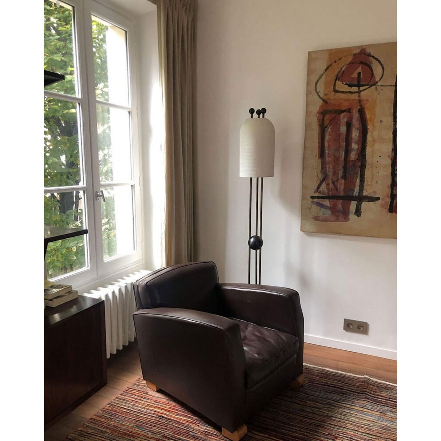 25cm Iron & Glass Scandinavian Floor Lamp | 61cm Slim Nordic E26