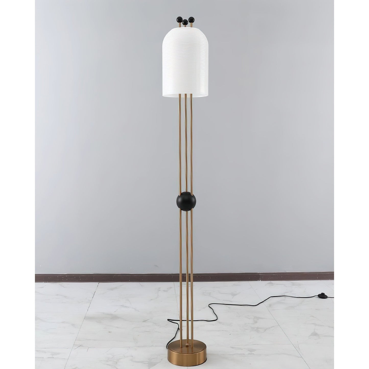 25cm Iron & Glass Scandinavian Floor Lamp | 61cm Slim Nordic E26