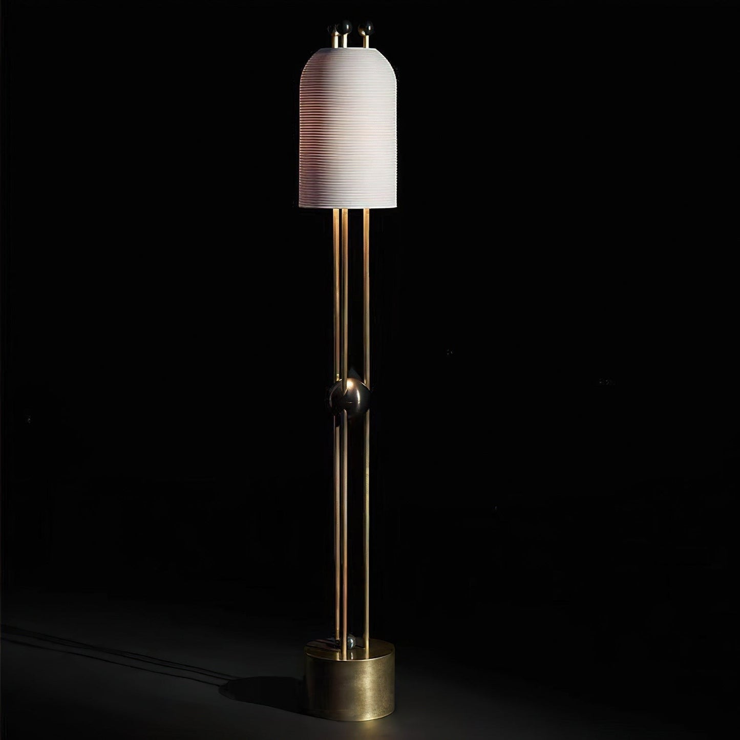 25cm Iron & Glass Scandinavian Floor Lamp | 61cm Slim Nordic E26