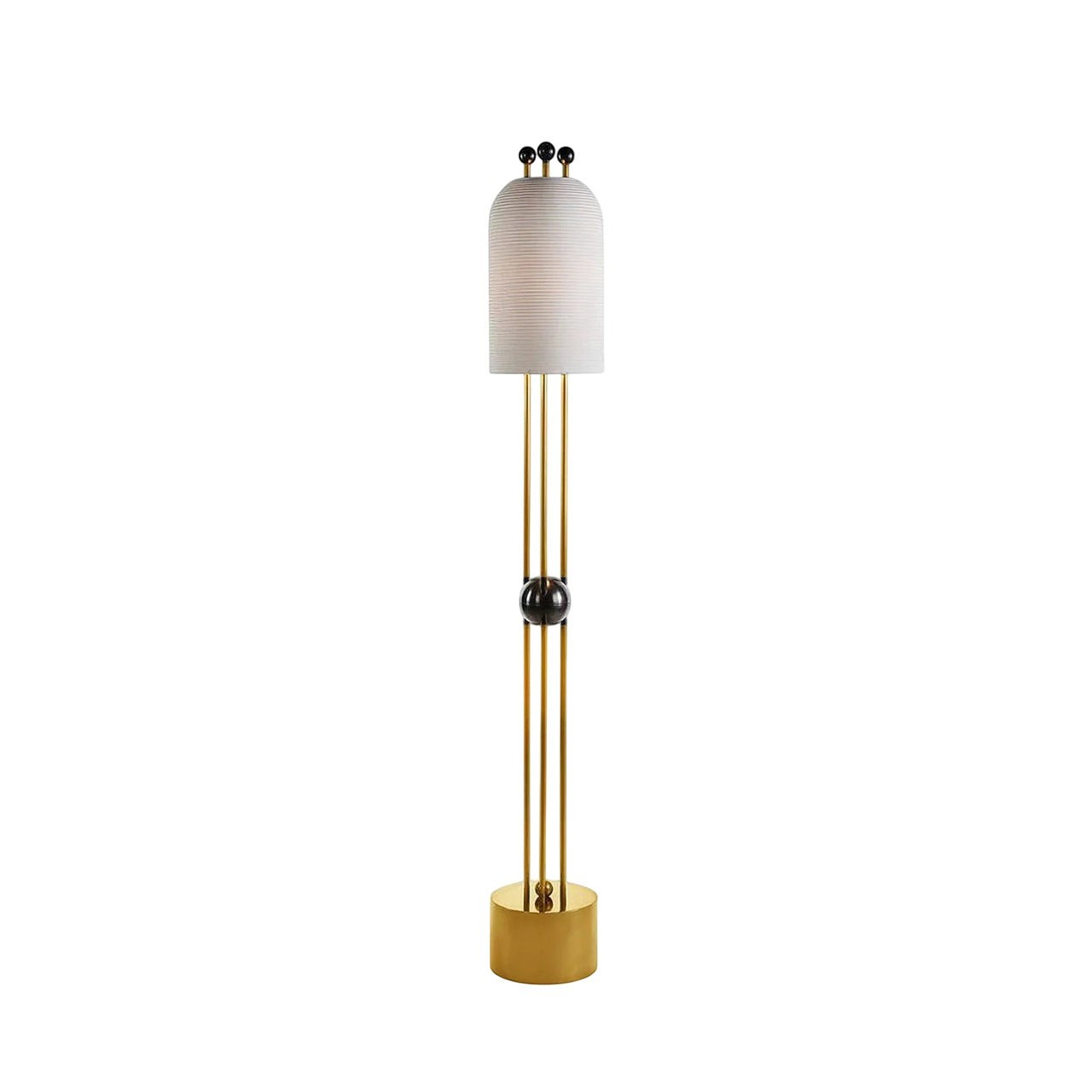 25cm Iron & Glass Scandinavian Floor Lamp | 61cm Slim Nordic E26