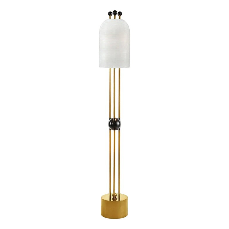 25cm Iron & Glass Scandinavian Floor Lamp | 61cm Slim Nordic E26