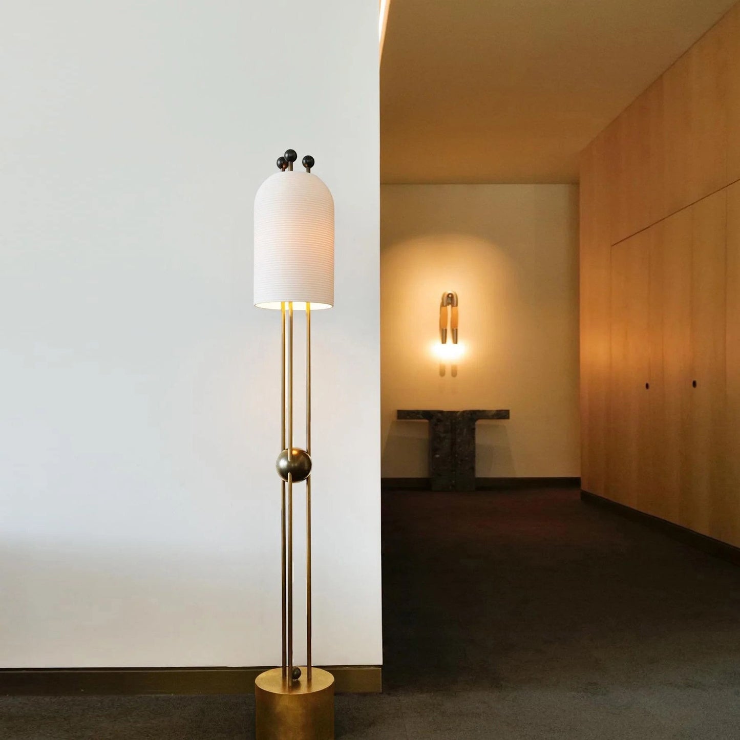 25cm Iron & Glass Scandinavian Floor Lamp | 61cm Slim Nordic E26