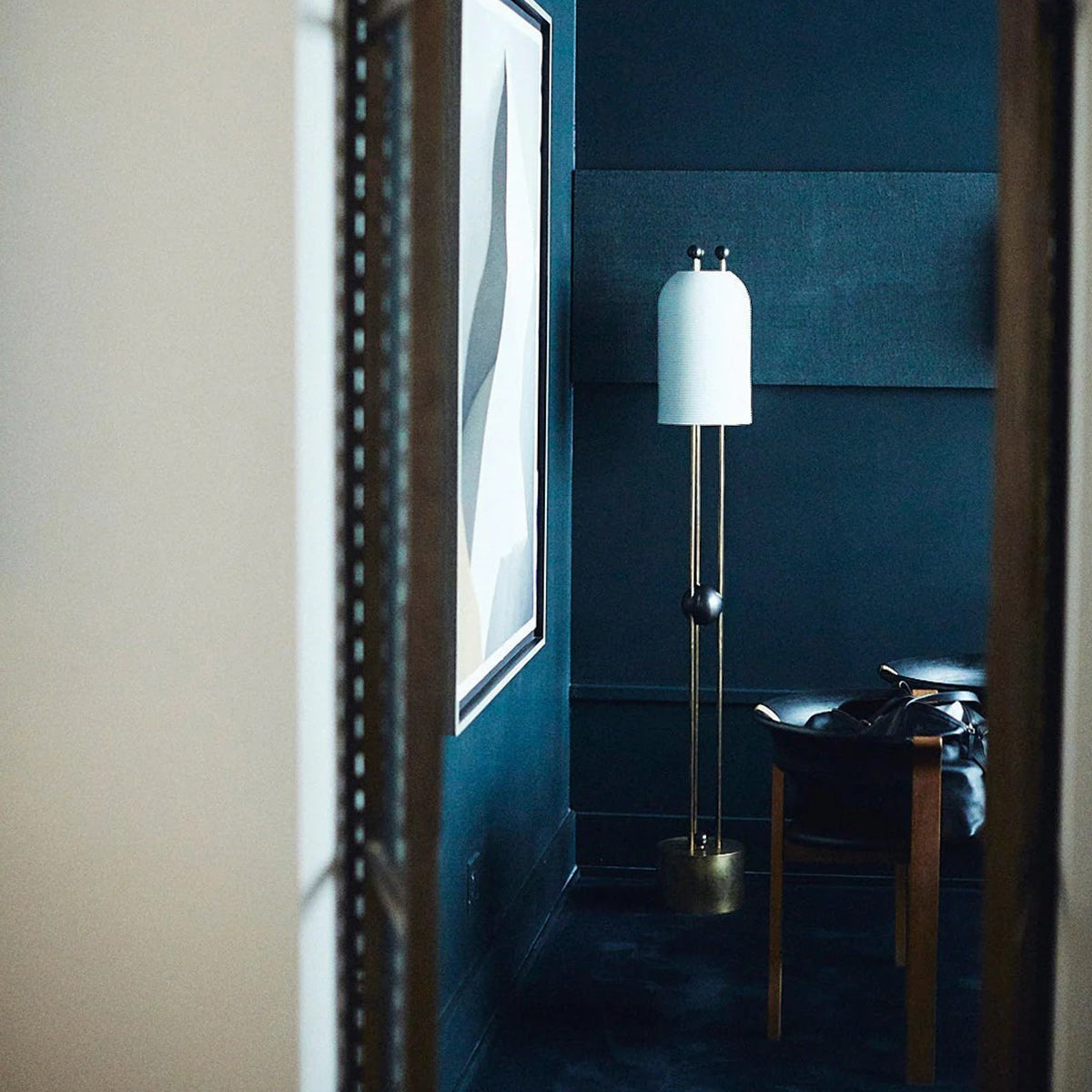 25cm Iron & Glass Scandinavian Floor Lamp | 61cm Slim Nordic E26